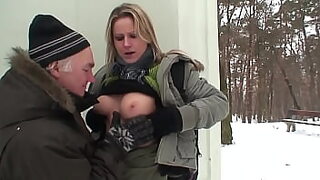 young gril old man boobs